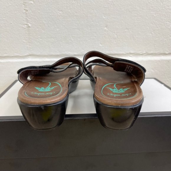 Dansko Dixie Full Grain Black/Turquoise Women's  Leather Sandals Size US 8.5 - Picture 4 of 9